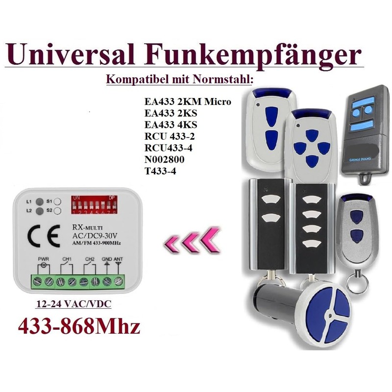 Universal Receiver Compatible with Standard Steel EA433 2KM Micro /