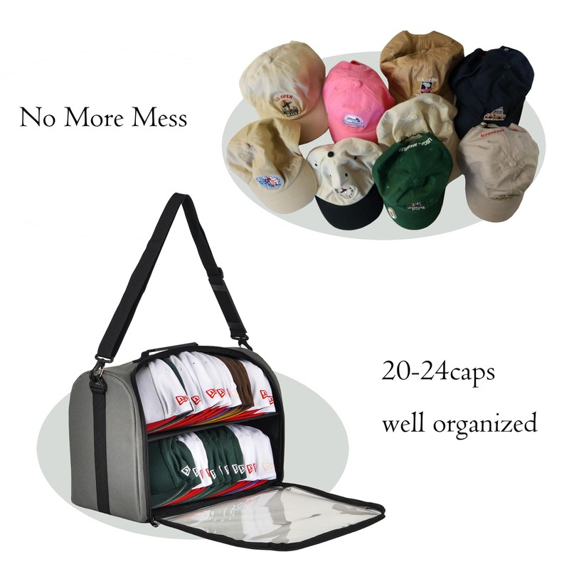 Remobia Hicol Baseball Hat Organizer Bag for 20-24 Caps, Large
