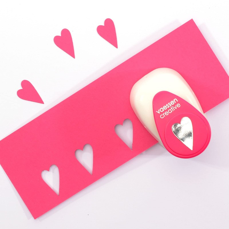 Vaessen Creative 21435-011 Craft Paper Punch Medium, Long Heart, for