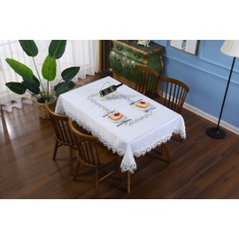 Inmerget Elegant White Lace Small Coffee Table Tablecloth for Wedding Party Home Kitchen Living Room Table Decoration Rectangular 62.9 x 43.3 inch/110x160cm