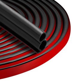 BISOTHAI 19.7 Feet Rubber Weather Stripping Door Seal Large Gap, Extra Thick Self-Adhesive D-Shaped Door Weather Stripping Seal Strip for Door Frame Door Insulation Strip Soundproofing (Black)