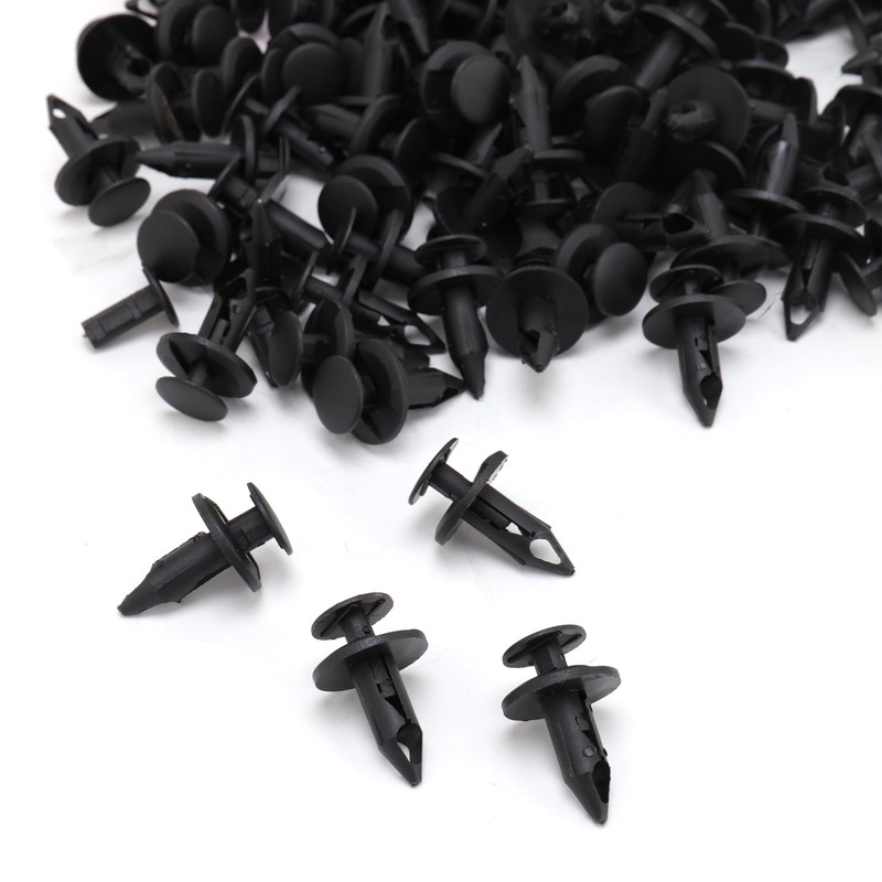 POPSTORE Set of 120 8mm Push-Type Automotive Clips Universal Plastic