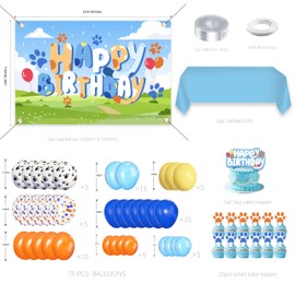 Dog Blue Themed Birthday Party Decorations Set - Balloons Arch Garland Suitable for Boys, Girls, Puppy Themed Celebrations