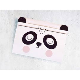 A4 Portfolio Folder - Elasticated Drawing Folder for Children - Made of Strong Cardboard - Soft Touch - Printed Inside and Outside - Funny Shape - Panda