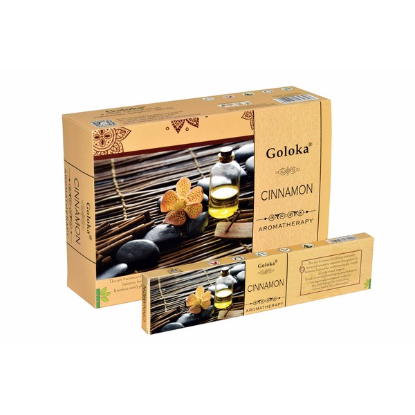 Goloka aromatherapy series collection high end incense sticks- 6 boxes of 15 gms (Total 90 gms) (Aroma Cinnamon)
