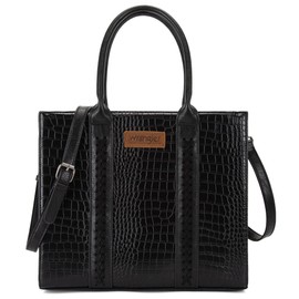 Montana West × Wrangler Tote Bag Large Satchel with Zipper Top Handle Handbag for Women WG70-8317BBK