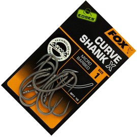 Fox Edges Curve Shank X - 10 Carp Hooks, Size: 1