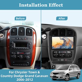 [2+64G] Car Radio for Chrysler Town & Country Dodge Grand Caravan 2001-2007 - Wireless Carplay and Android Auto - 10.1 Inch Touchscreen Android Stereo - Multiple UI/GPS/WiFi + AHD Backup Camera