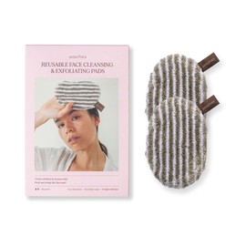 Waschies Double Sided Facial Cleansing Pad/Exfoliating Pads - Set of 2 - Gentle Exfoliating & Deep Pore Cleansing - Washable, Reusable & Sustainable - Hypoallergenic and Suitable for All Skin Types