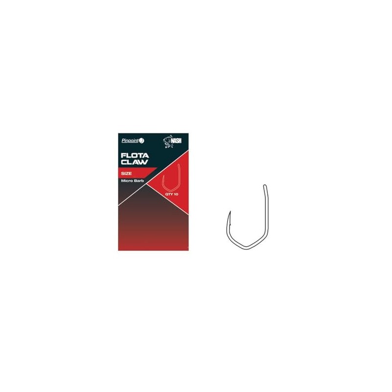 Nash Pinpoint Flota Claw Micro Barbed Hooks Qty 10 (Size