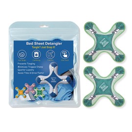 HX AURIZE Bed Sheet Detangler - Reduces Tangles in Washer & Dryer, Set of 2 with Built-in Fabric Covers, Fits Most Sheets (Green)