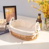 Wicker Bread Basket with Removable White Liner，Serving Bread Basket For