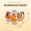 NPLUX 4 Compartment Cupcake Containers 40 Pack Cupcake Holder with