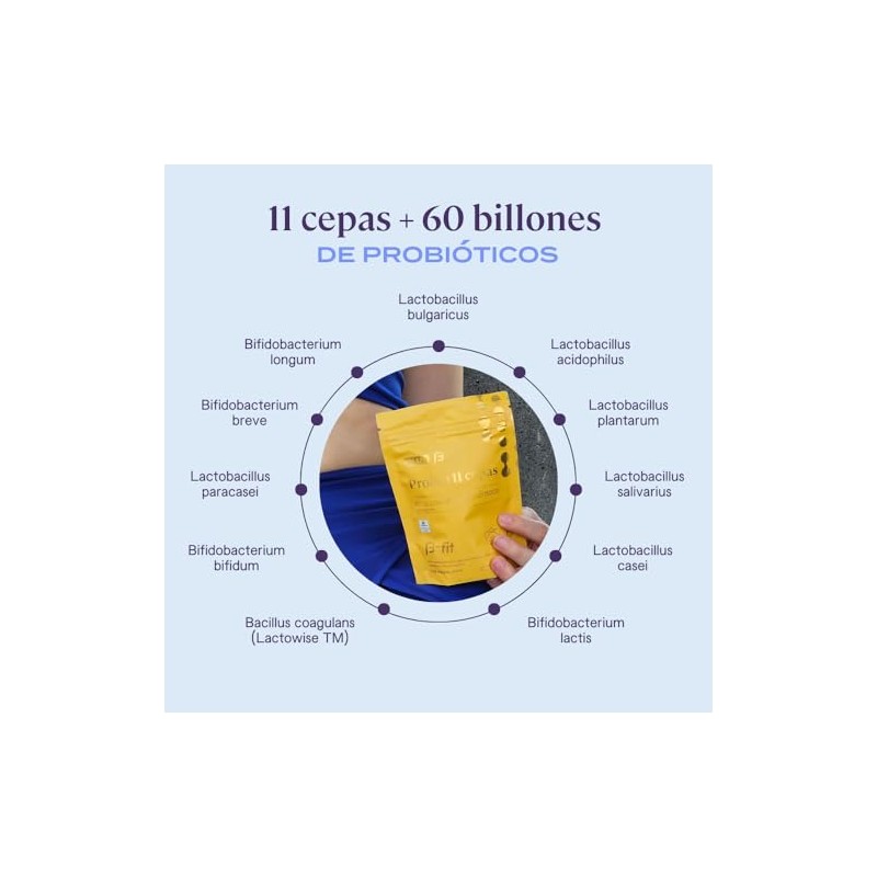 B-FIT Suplemento Probio 11 Cepas, 60 Billones, Sin Gluten, Sin