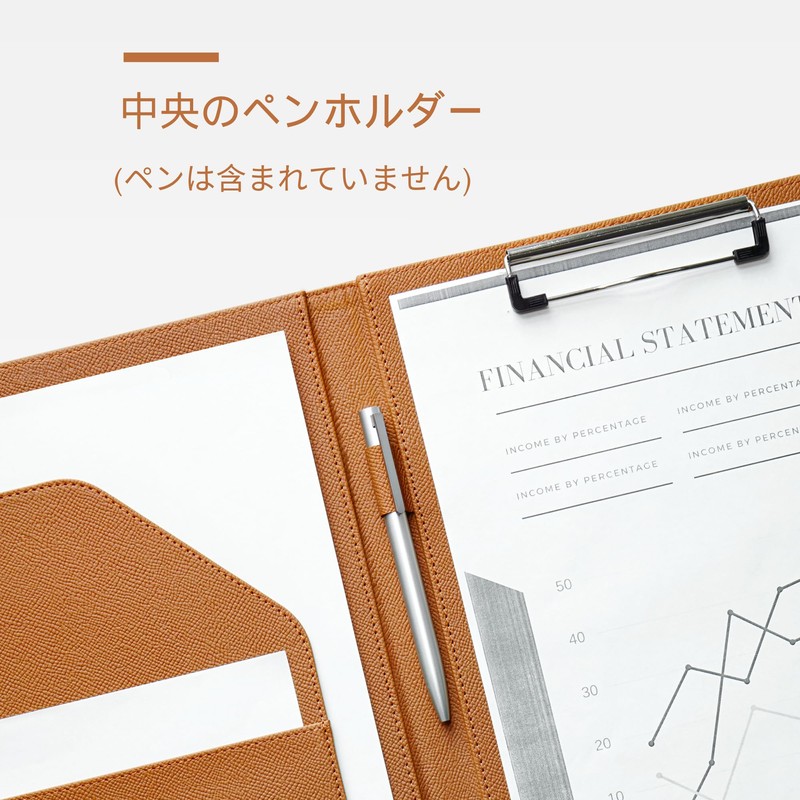 Binder A4 Clipboard Folder, Bi-Fold PU, Conference Pad Clip File,