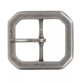 Beltiscool 1 5/8" (40 mm) Nickel Free Center Bar Single Prong Octagon Belt Buckle - Silver