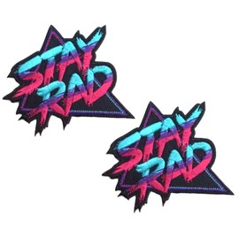 2 pcs Stay Rad Patch Embroidered Iron On/Sew On Cool Patch