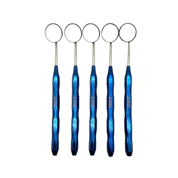 Dental Mirrors Set of 5 Cone Socket Blue Plasma Coated
