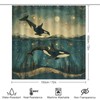 TOWINSFB 4Pcs Underwater Orcas Whale Shower Curtain, Starry Sky Star