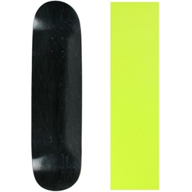 Moose Skateboard Deck Blank Stained Black 8.0" Yellow Grip