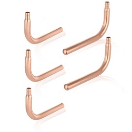 HeSun 5-Pack 1/2 Inch Barb Crimp Copper Stub Out Elbow, 6"-Length PEX Stub-Out, ASTM F1807