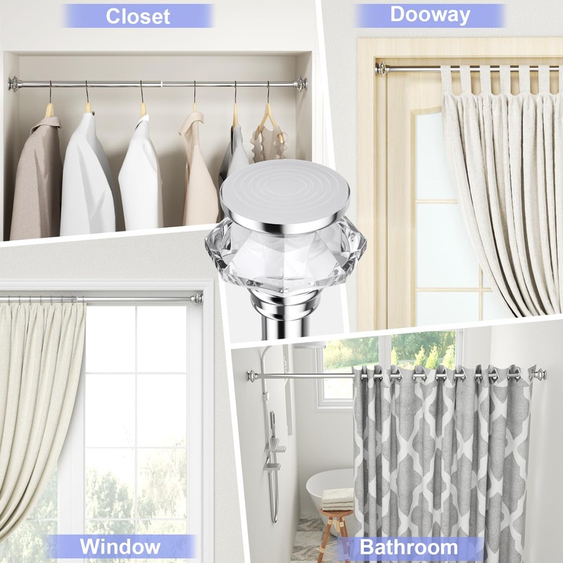 Shower Rod-EUPLAR Shower Curtain Rod, 43-72 Inches Adjustable Spring Tension
