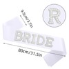 Usitty Bachelorette Party Bride Sash, White Bride Sash with Pearls