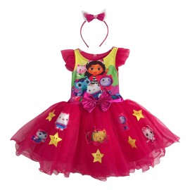 Tuybb Disfraz Vestido Casa De Gaby Gabby Dollhouse Bebe Niña Navidad Fiesta Tul