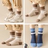 SamHeng Kids Boys Cotton Socks, 5 Pair Breathable Striped Calf