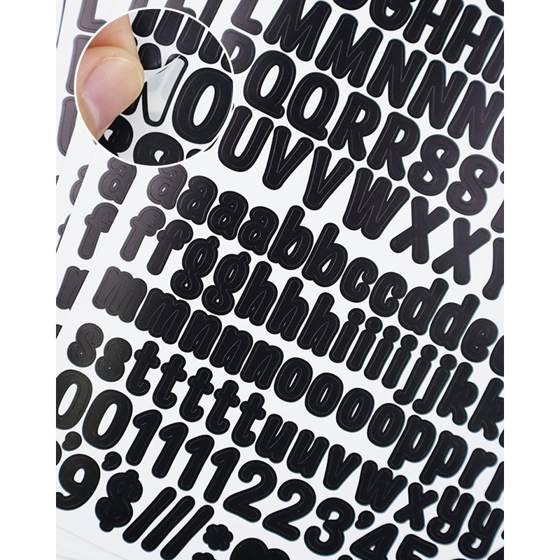 8 Sheets 0.5 Inch Small Vinyl Letter Sticker for Scrapbooking,