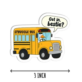 3Pcs - Struggle Bus Sticker - Funny Duck Sticker - Bestfriend Sticker - Laptop Phone Sticker - Tumbler Water Bottle Kindle Sticker