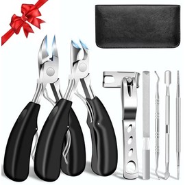 Kit De Cortauñas para Pies, Acero Inoxidable Alicates para Uñas de Pie, Set Profesional de Corta Uñas Hombre 7 Piezas, Cortaúñas Giratorio de 360°, para Uñas Gruesas y Encarnadas
