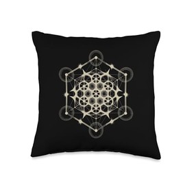 Metatron Cube Mandala Meditation Energy Healing Throw Pillow