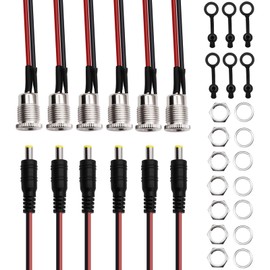 Seamaka 6pack 5.5 x 2.1 mm DC Power Jack Socket and Female DC Threaded Barrel Jack Panel Adapter,with Dustproof Plug O-P-036-N