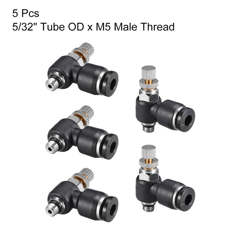 sourcing map Push to Connect Air Flow Control Valve,Elbow,4mm OD