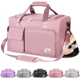 Gym, Travel Bag Sport Duffel, Overnight Bags, Portable Lightweight Waterproof, Hand Carry Luggage Bag for Weekender Sports, Gym, Vacation Weekend Bag for Men Women (Pink)