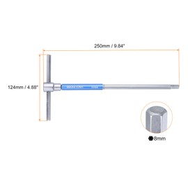 sourcing map Sliding T-Handle Hex Key Wrench Set 8mm Metric 3-Way Free Sliding Handle Sleeves for Home Repair