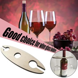 Ylapagne 3 Pcs Wooden Wine Rack, Wine Bottle & Glass Holder, Rustic Countertop Stand for 1 Bottle & 2 Glasses, Handcrafted Wooden Counter Organize Supplies for Home Bar, Kitchen and Dining Room Decor