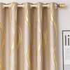 MYRU 1 Pair Khaki Blackout Curtains for Bedroom, Luxury Striped