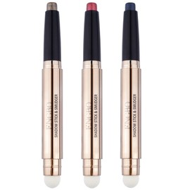 Vtrem 3PCS Eyeshadow Stick Double-headed Eye Shadow Pencil Glitter Shimmer Eyeshadow Stick with Sponge Brush for Eye Makeup Long Lasting Waterproof EyeShadow Makeup, (Rose Red/Dark Blue/Fluorescent)