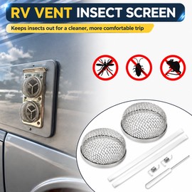 RV Furnace Vent Insect Screen – 2-Piece Stainless Steel Mesh Set with Installation Tools to Help Keep Insects Out