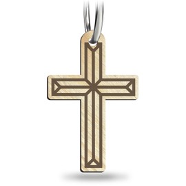 Kreuz Schlüsselanhänger handgemacht aus Holz, Glücksbringer, Glaube, Christus, Kirche, Kreuz Jesus Glaube, Kreuz Symbol