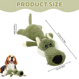 SKIPTHYBER Wolf Hundespielzeug, Unzerstörbares Hunde Spielzeug, Plüschtier für Hunde, Quietschspielzeug Hundespielzeug Kuscheltier, Anti-Stress-Spielzeug zur Beruhigung und Unterhaltung