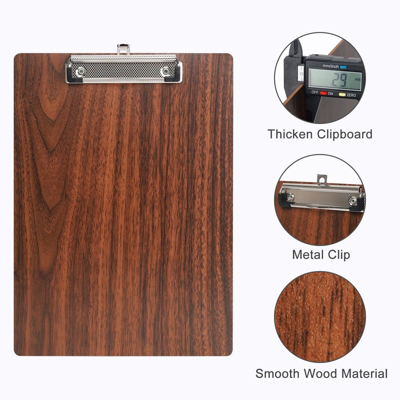 Clipboards,12 Pack Wooden Clipboard Hardboard,Standard A4 Letter Size Wood Clip