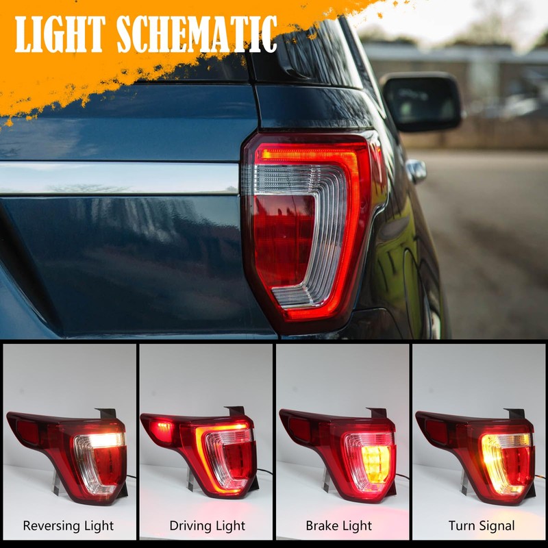 Tail Light Assembly Compatible with 2016 2017 2018 2019 Ford