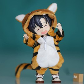 niannyyhouse Obitsu 11 cm Clothing Dress Up Tiger Suit Onesies 1/12 BJD OB11 Doll 4.3 Inch (11 cm) Figure Accessories (D)