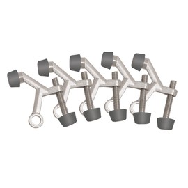 Design House Door Stops, Rubber Cushion Tips, Heavy Duty Zinc Alloy, Easy Installation, Satin Nickel, 10-Pack, 2.125 in. L x 1.9375 in.H, 181784