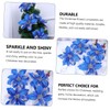 Ciieeo 5Pcs Blue Hexagonal Gold Thread Christmas Decorative Flowers for