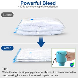 Kissleaf Portátil Vacuum Pump for Vacuum Bags, 55 W Powerful Travel Vacuum Bag, Electric Air Pump for Vacuum Bags, Clothes, Duvets, Down Jackets, Sheets, Stuffed Animals