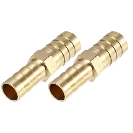 X AUTOHAUX 2 Pcs 12mm - 10mm Straight Shaped Barb Brass Hose Fitting Connector